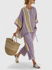 Seraphina Wycliffe | Lavender Linen Two-Piece Lounge Set