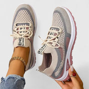 Adeline Beauchamp | Orthopedic Mesh Sneakers in Pink Beige