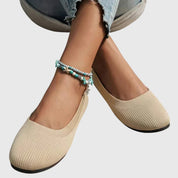 Viviane Lecourbet | Black Knit Ballet Flats with Anti-Slip Sole