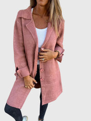 Camille Fontaine | Pink Button-Front Blazer Coat