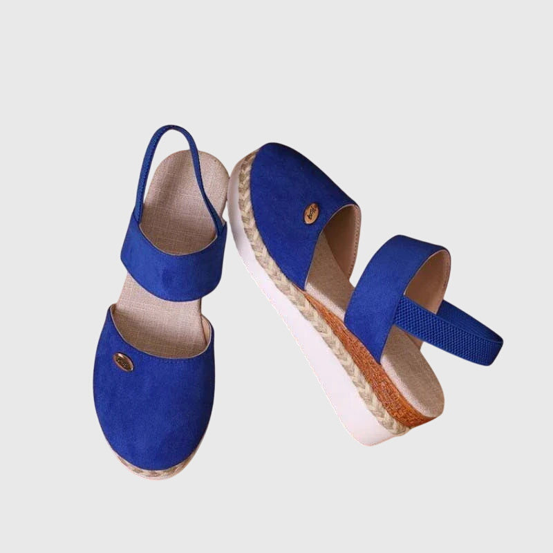 Marceline Fontverre | Beige Espadrille Wedge Orthopedic Sandals