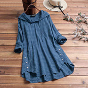 Rosalind Pemberton | Black Plaid Hooded Long Sleeve Dress