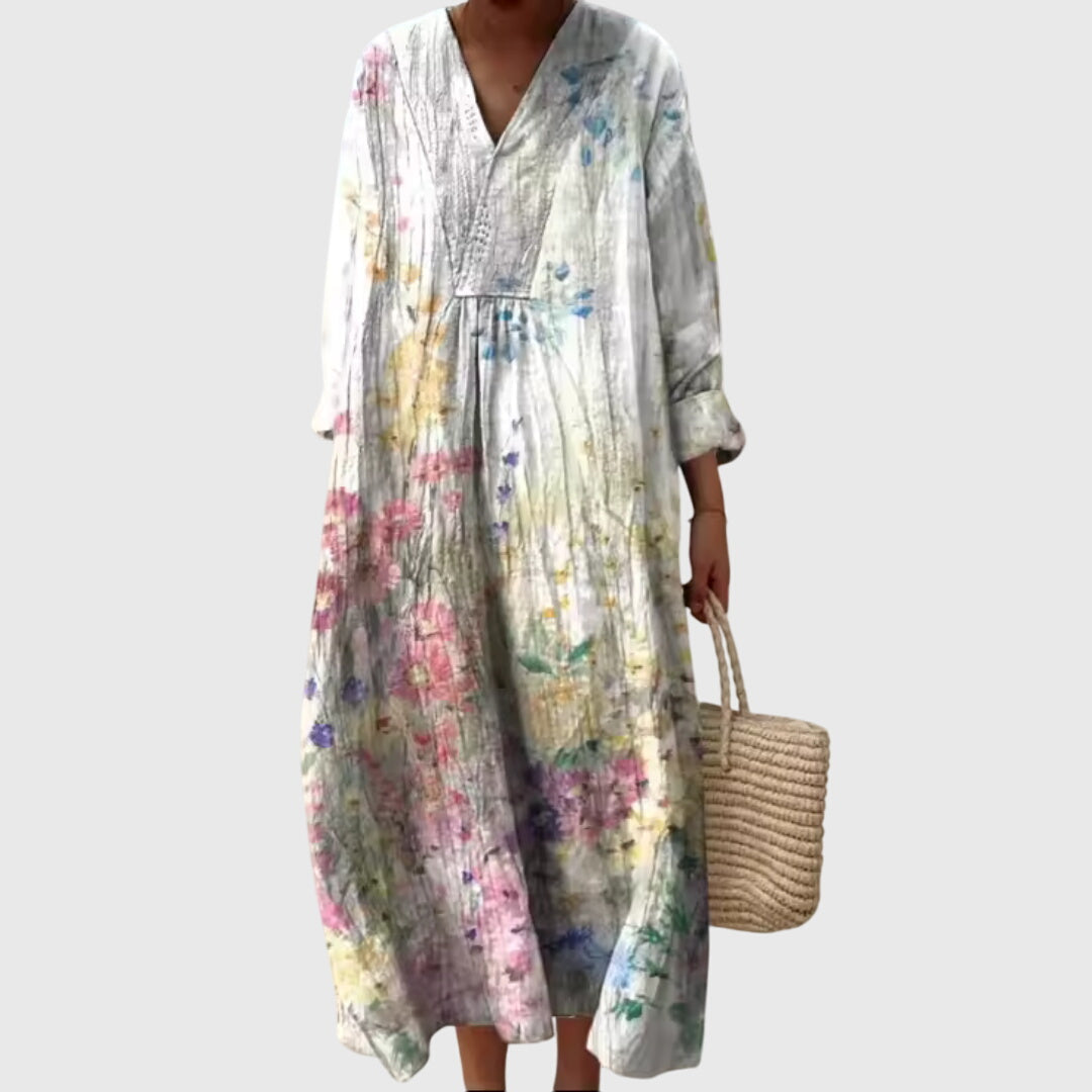 Camille Dutrieux | Colorblock Patchwork Stripe Maxi Dress
