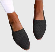 Marguerite Dawnfield | Tan Woven Flat Loafer – Orthopedic Support