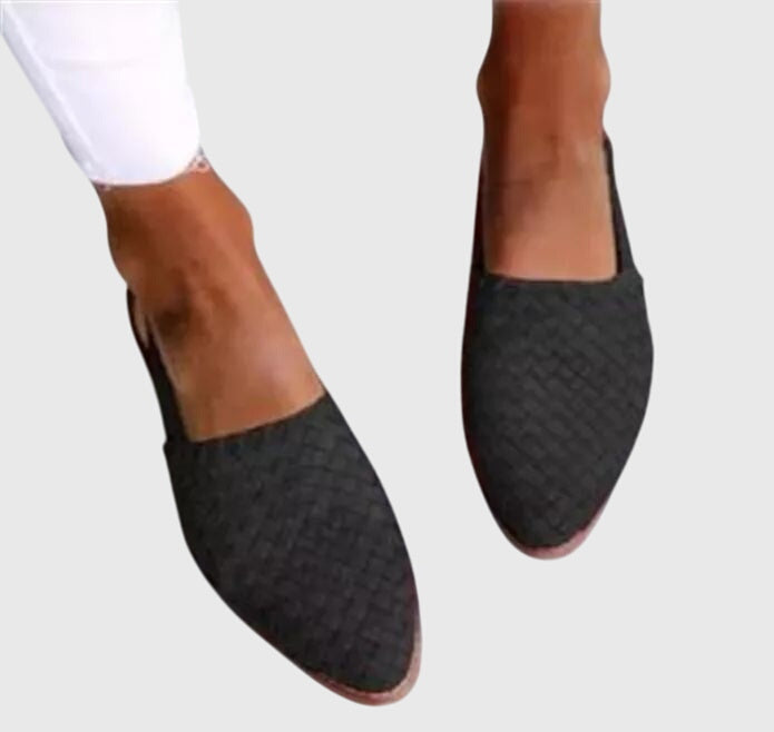 Marguerite Dawnfield | Tan Woven Flat Loafer – Orthopedic Support