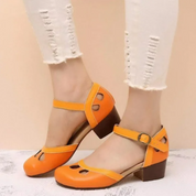 Cecile Morvannes | Green Orthopedic Low-Heeled Sandals for Women