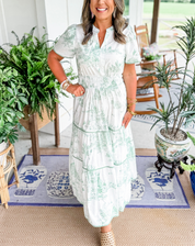 Marguerite Vosclaire | Classic Toile Maxi Dress in White & Brown