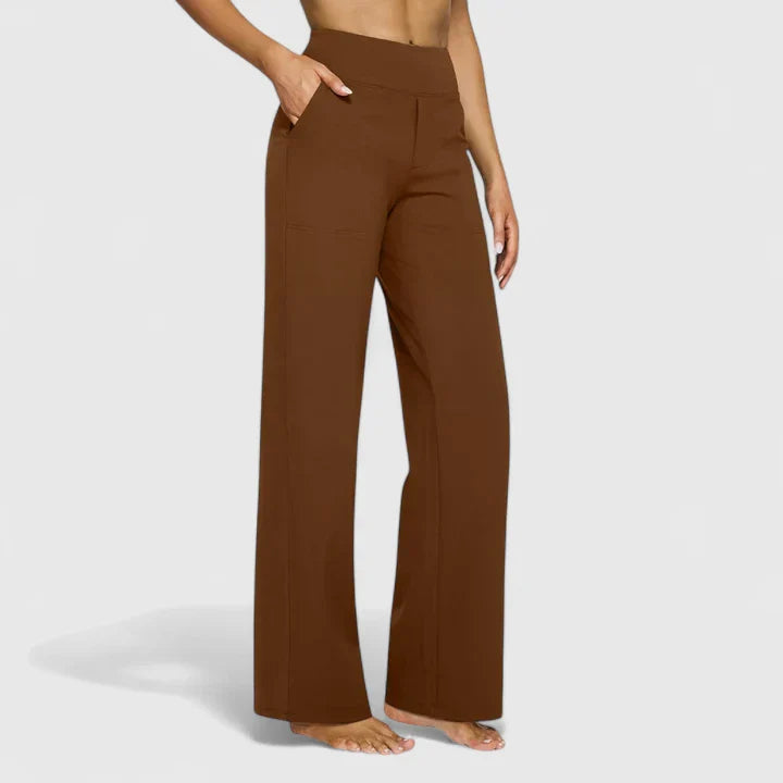 Ophélie Marchand | High-Waist Wide-Leg Trousers in Beige