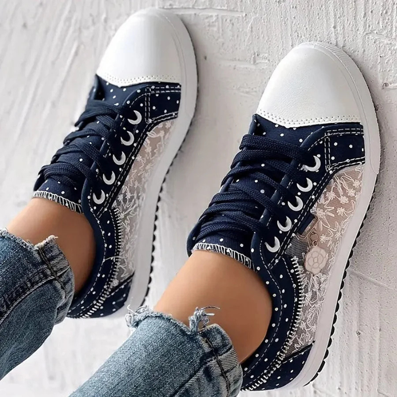 Isabeau Montclair | Orthopedic Lace-Up Sneakers in Blue