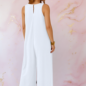Elowen Faircastle | Black Sleeveless Wide Leg Jumpsuit with Pockets