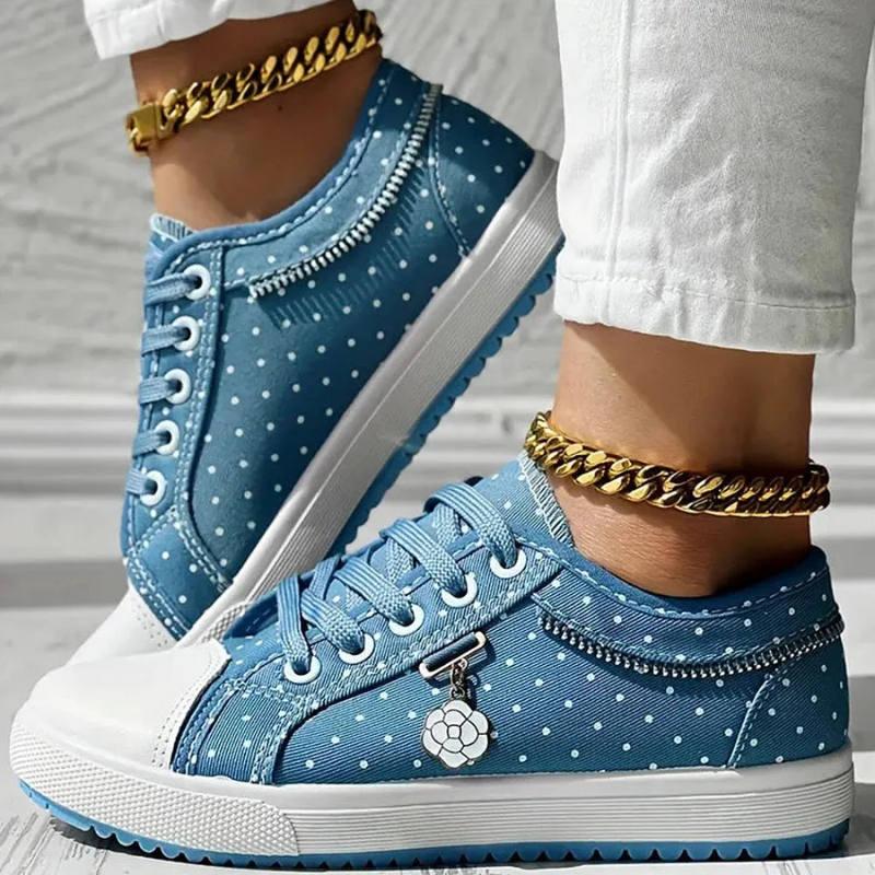 Isabeau Montclair | Orthopedic Lace-Up Sneakers in Blue
