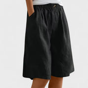 Dominique Chastelier | Army Green Linen Bermuda Shorts
