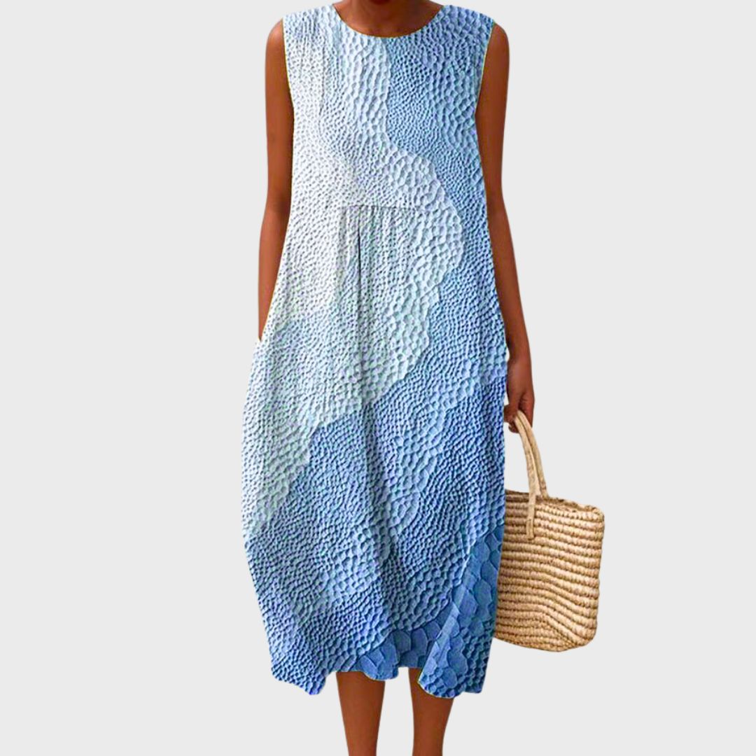 Lilliana Vercourt | Tiered Plaid Midi Dress Sleeveless