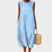 Lilliana Vercourt | Tiered Plaid Midi Dress Sleeveless