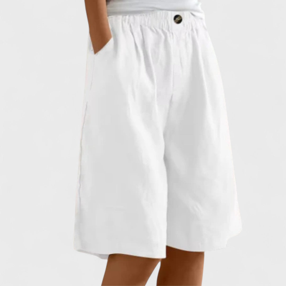 Dominique Chastelier | Army Green Linen Bermuda Shorts