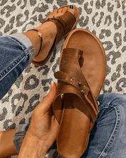 Séverine Fontaine | Flat Toe Ring Sandals in Black Boho Slide