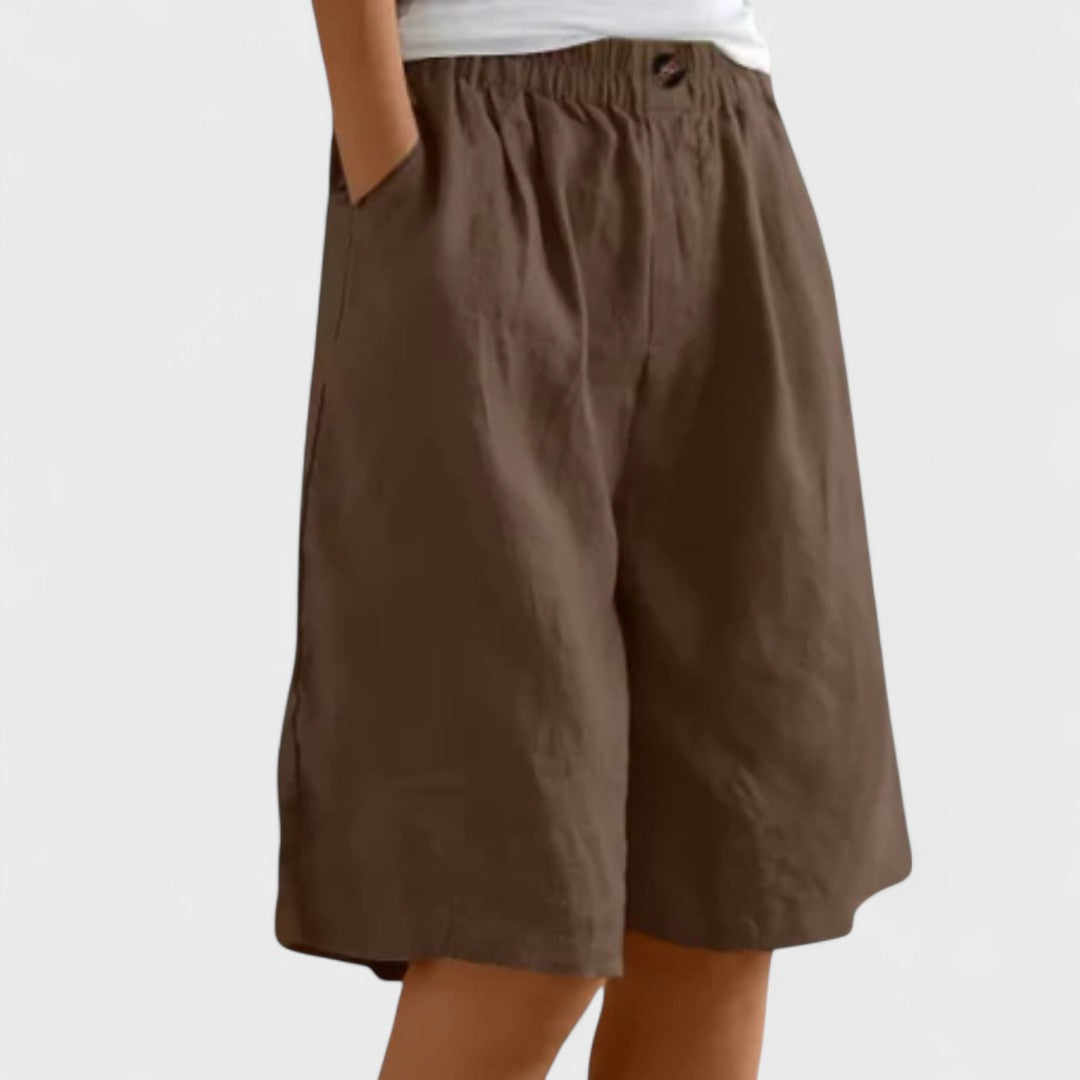 Dominique Chastelier | Army Green Linen Bermuda Shorts