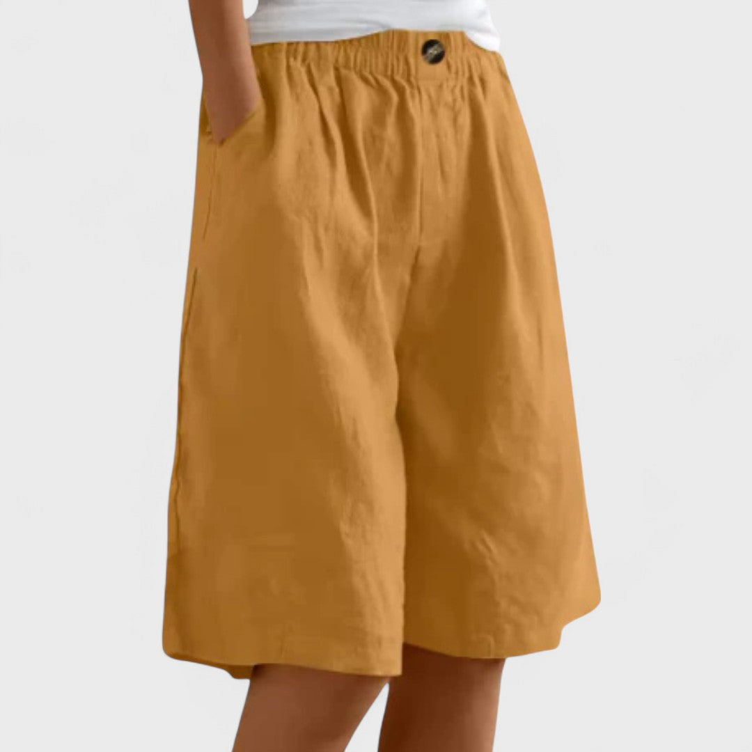 Dominique Chastelier | Army Green Linen Bermuda Shorts