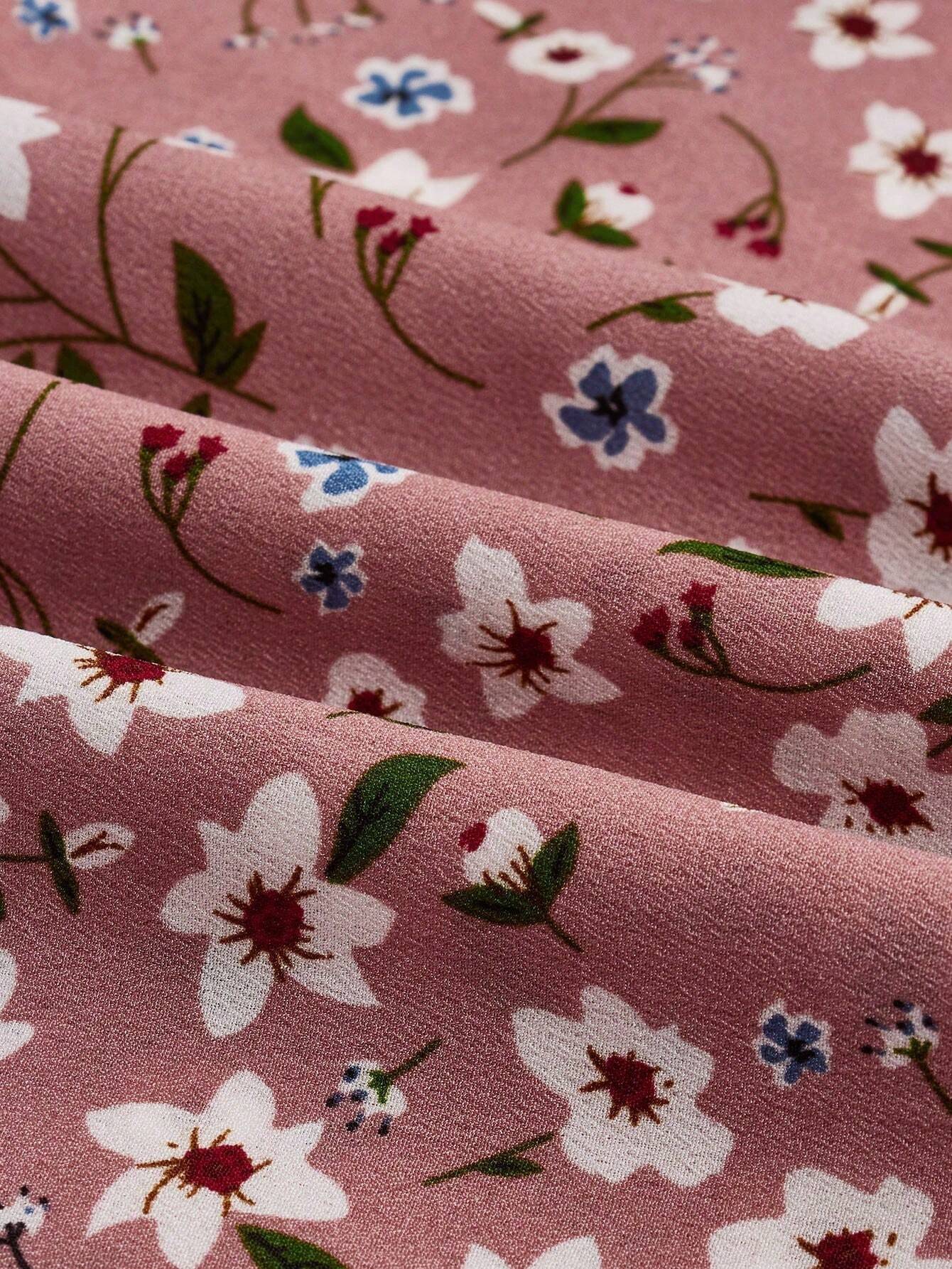 Delphine Ravenscourt | Floral Print Bishop Sleeve Smocked Waist Maxi Dress