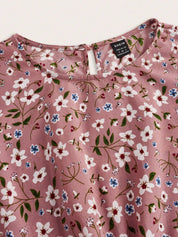 Delphine Ravenscourt | Floral Print Bishop Sleeve Smocked Waist Maxi Dress