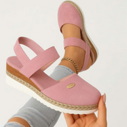 Marceline Fontverre | Beige Espadrille Wedge Orthopedic Sandals