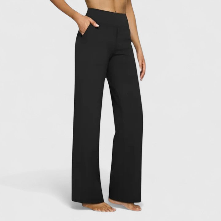 Léontine Beauverne | High-Waist Wide Leg Black Trousers