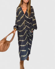 Beatrice Calloway | Tie-Dye Print Oversized Midi Shirt Dress