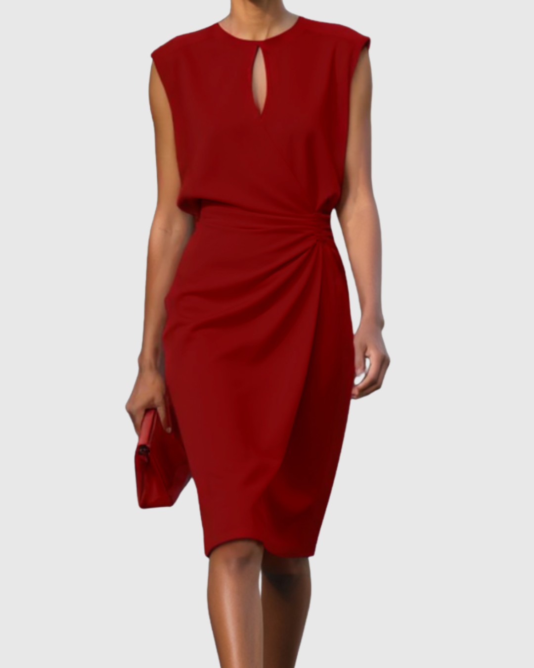 Camille Wrenthorpe | Light Blue Sleeveless Keyhole Midi Dress