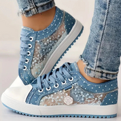 Isabeau Montclair | Orthopedic Lace-Up Sneakers in Blue