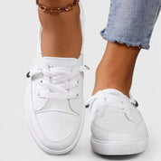 Emmeline Beaufort | White Lace-Up Orthopedic Sneakers