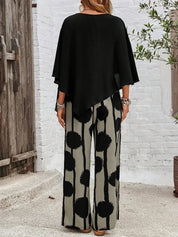 Mirella Fontcombe | Batwing Top & Wide Leg Print Pants Matching Set
