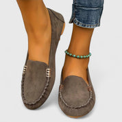 Eloise Blackthorn | Teal Suede Flat Slip-On Loafer