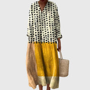 Camille Dutrieux | Colorblock Patchwork Stripe Maxi Dress