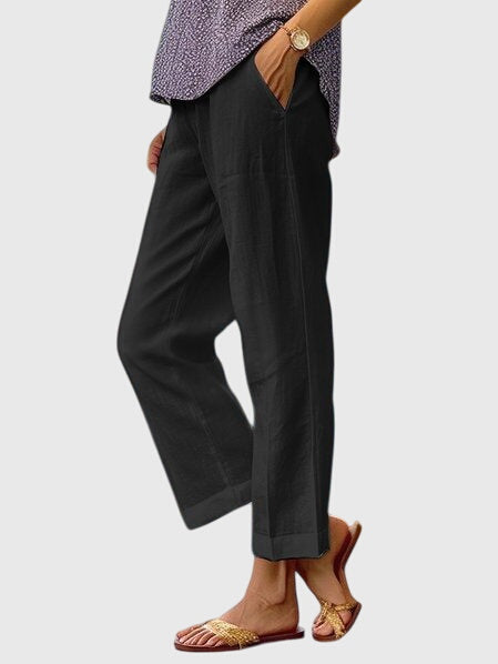 Cecile Fontarrive | White Wide-Leg Linen Trousers