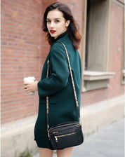 Elaine Beausoleil | White Faux Leather Crossbody Bag with Floral Strap