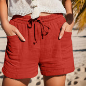 Lisette Fontenoire | Pink Cotton Gauze Drawstring Shorts