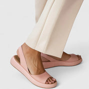 Seraphelle Duchêne | Yellow Open Toe Platform Wedge Slingback Sandals