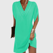 Séverine Montclair | Black V-Neck Tummy-Hiding Mini Dress