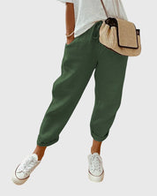 Céleste Duranville | High Waist Linen Drawstring Pants in Beige