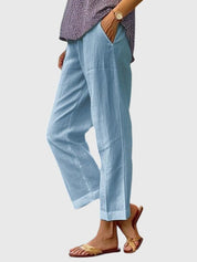 Cecile Fontarrive | White Wide-Leg Linen Trousers