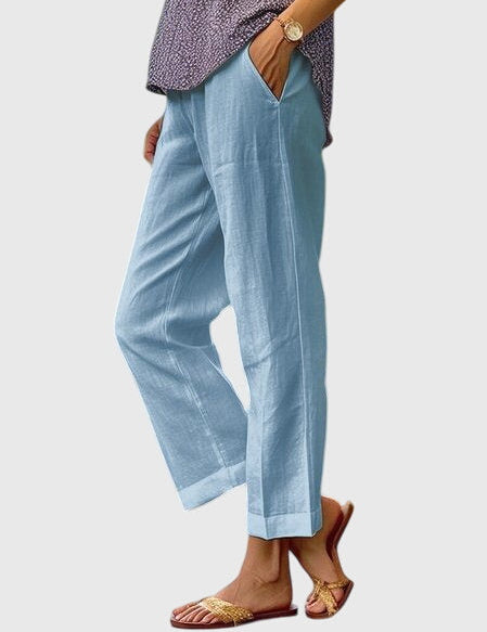 Cecile Fontarrive | White Wide-Leg Linen Trousers