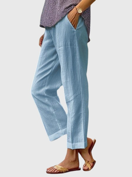 Cecile Fontarrive | White Wide-Leg Linen Trousers