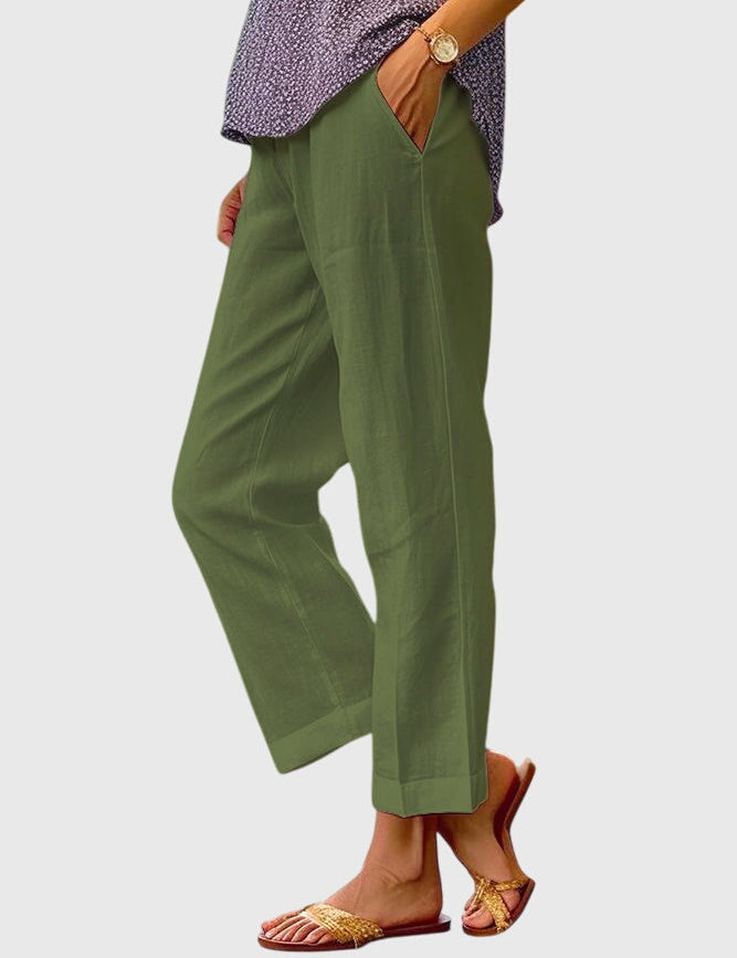 Cecile Fontarrive | White Wide-Leg Linen Trousers