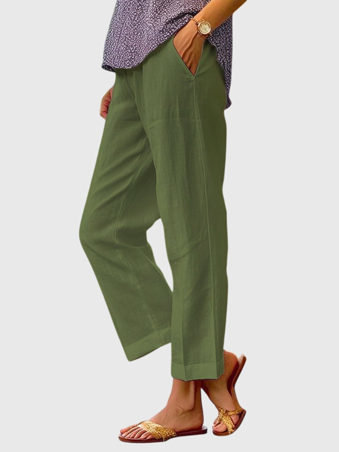 Cecile Fontarrive | White Wide-Leg Linen Trousers