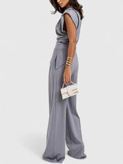Flavia Montresor | Ivory Sleeveless Wide-Leg Two-Piece Set
