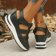 Giselle Ravencourt | Black Platform Gladiator Sandal Sneakers