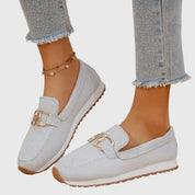 Colette Vanbright | Blue Mesh Platform Loafers with Gold Horsebit