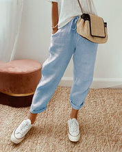Céleste Beaumont | Lightweight Linen-Style Drawstring Pants