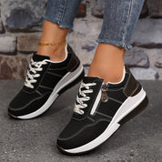 Véronique Saintclair | Women's Navy Blue Orthopedic Lace-Up Sneaker