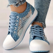 Isabeau Montclair | Orthopedic Lace-Up Sneakers in Blue
